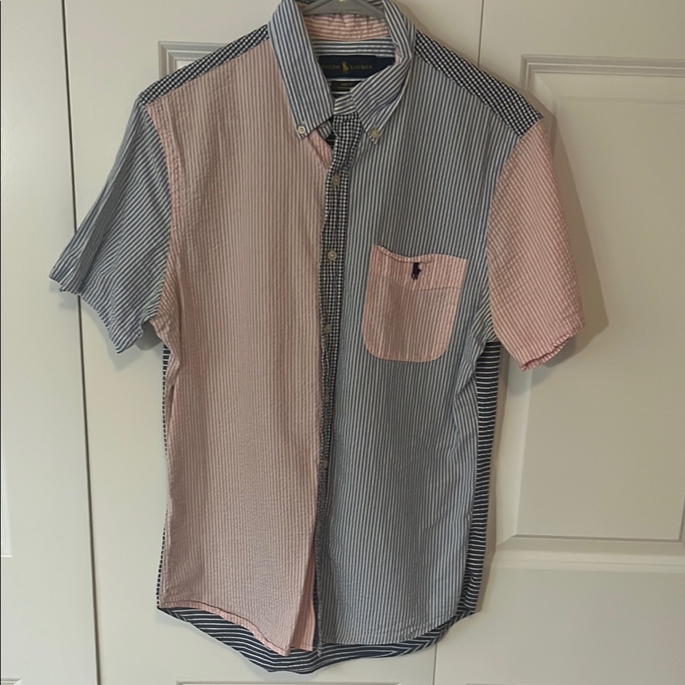 Men's Striped Shirt - Blue and Pink